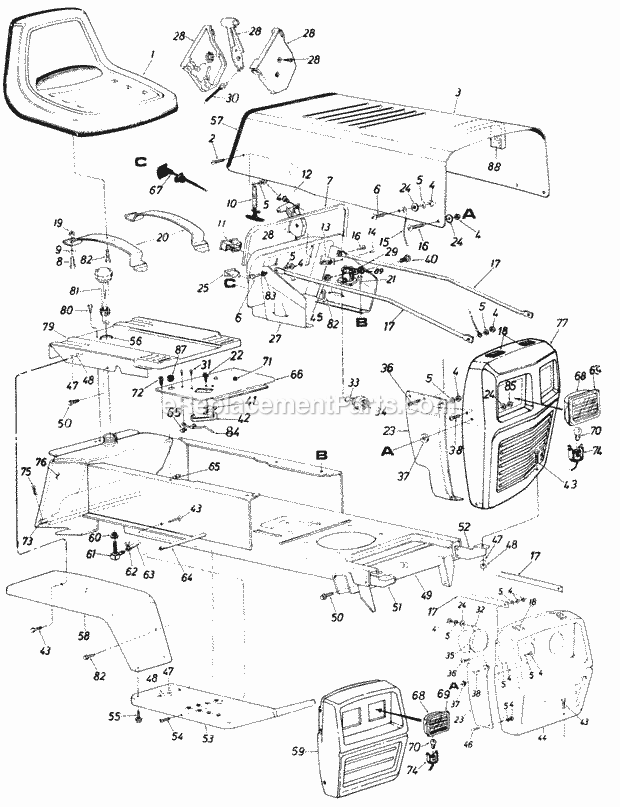 MTD 147-852-000 (1987) Lawn Tractor Parts Diagram