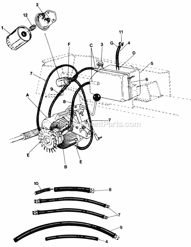 MTD 147-854-000 (1987) Lawn Tractor Page G Diagram