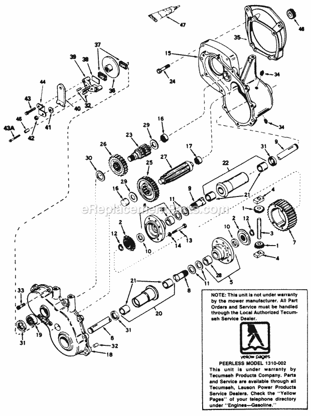 MTD 148-849-000 (1988) Lawn Tractor Transaxle Diagram