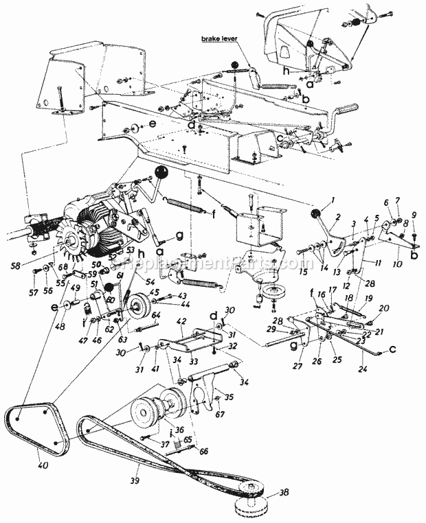 MTD 148-851-000 (1988) Lawn Tractor Page F Diagram