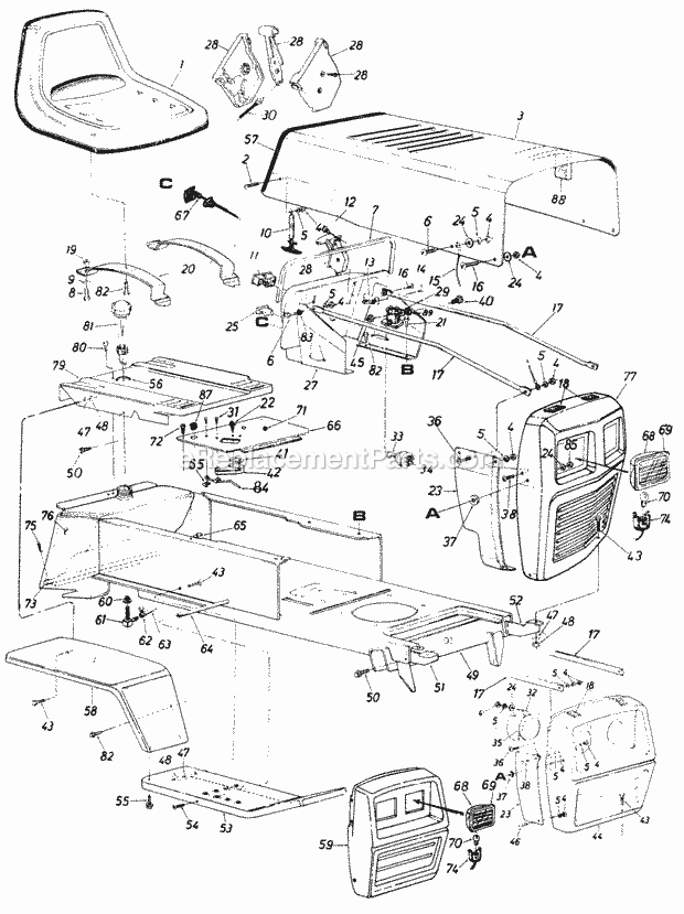 MTD 148-857-000 (1988) Lawn Tractor Page E Diagram