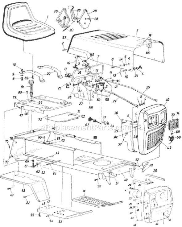 MTD 149-813-023 (1989) Lawn Tractor Page I Diagram