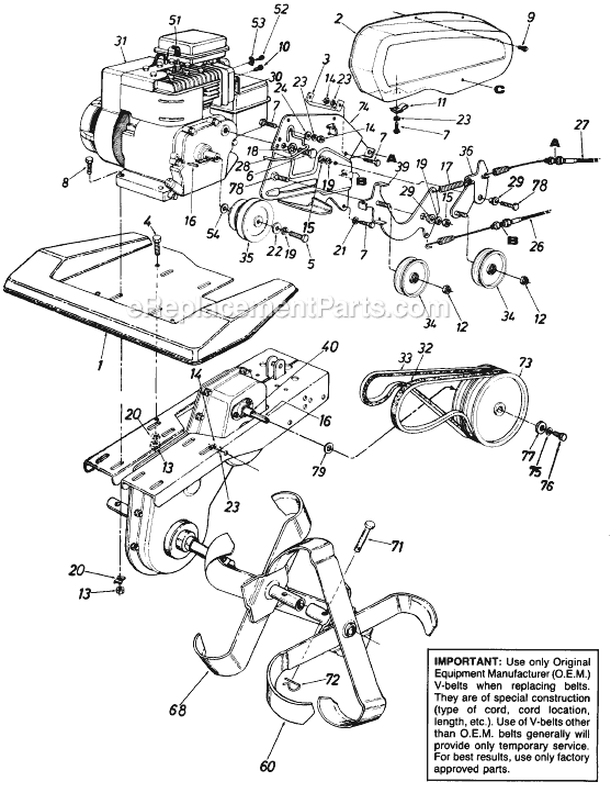 MTD 211-381-054/481-4059 (1991) Tiller Page C Diagram