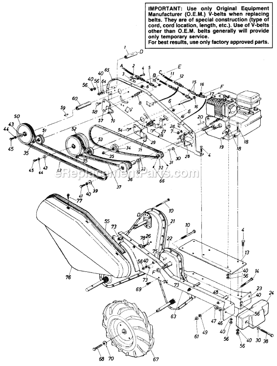 MTD 211-406-151 (1991) Tiller Page D Diagram