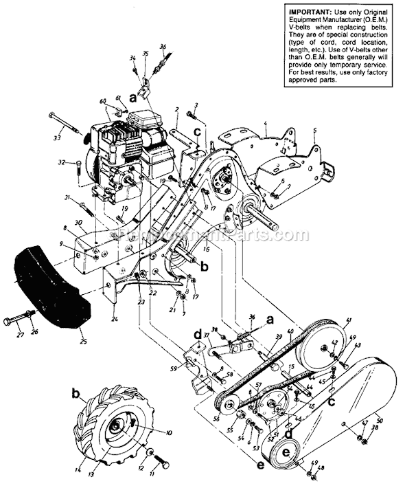 MTD 211-430-054 (1991) Tiller Page B Diagram