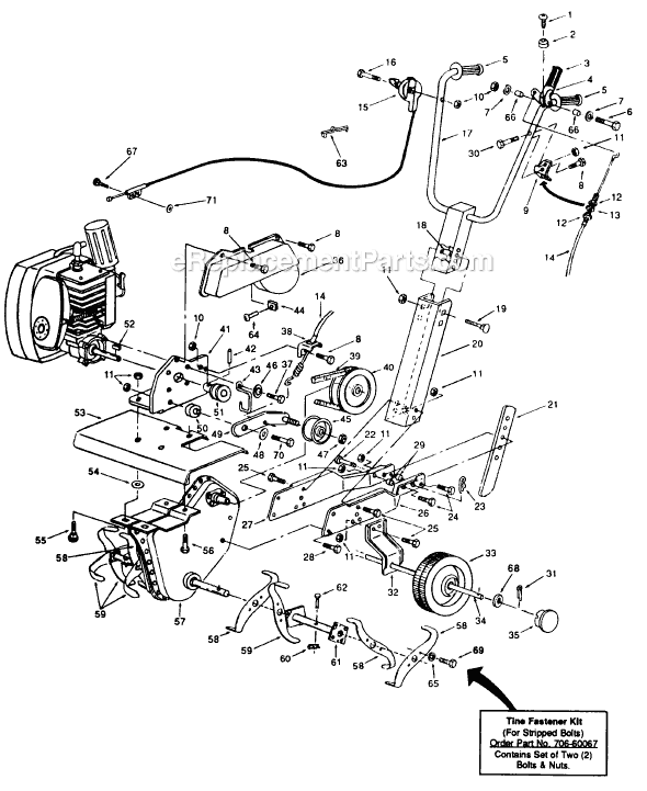 MTD 211020 (1991) Tiller Page B Diagram