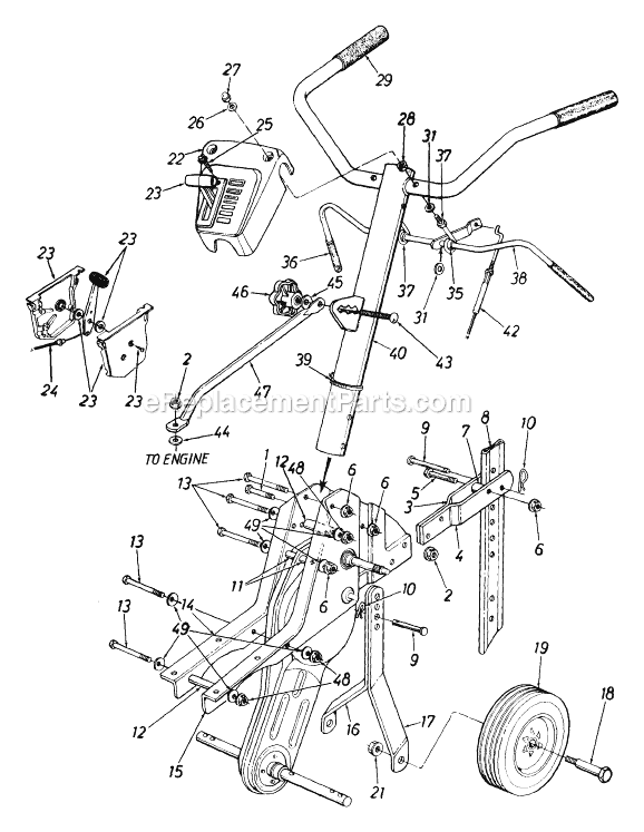 MTD 212-340-034 (223-921-500) (1992) Tiller Page B Diagram