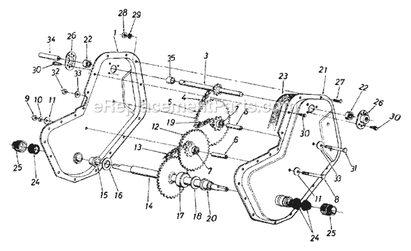 MTD 214-406-019 (1994) Tiller Page D Diagram