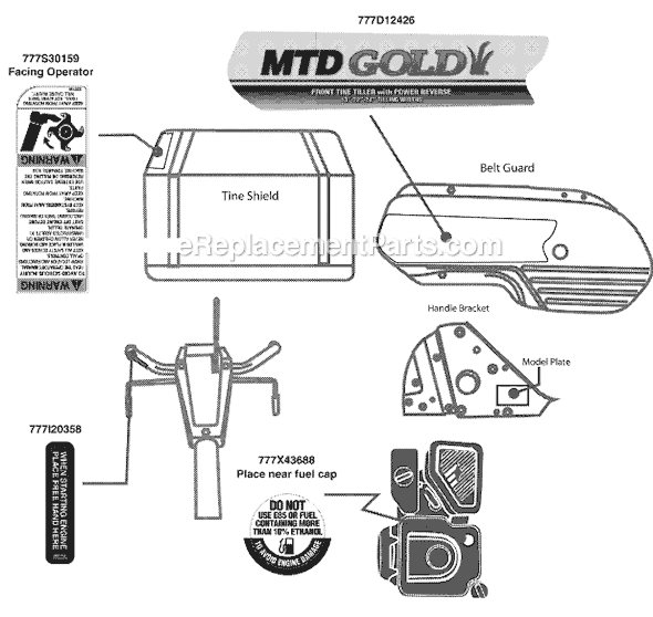 MTD 21A-392B722 (2009) Tiller Page C Diagram