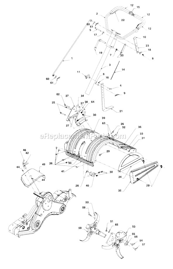 MTD 21A-458B401 (1999) Tiller General Assembly Diagram