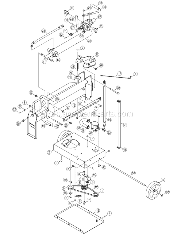 Bolens 24AA5DMK065 (2007) Log Splitter Page B Diagram