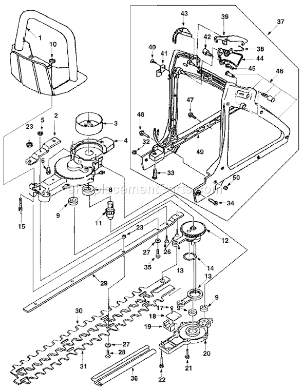 MTD Pro 24HC (59AC202-195) Hedge Clipper Page B Diagram