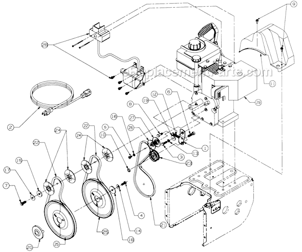 MTD 316E641E205 (1996) Snow Blower Page B Diagram