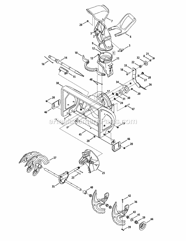 MTD 31A-32AD706 (2012) Two Stage Compact Snow Thrower Page H Diagram