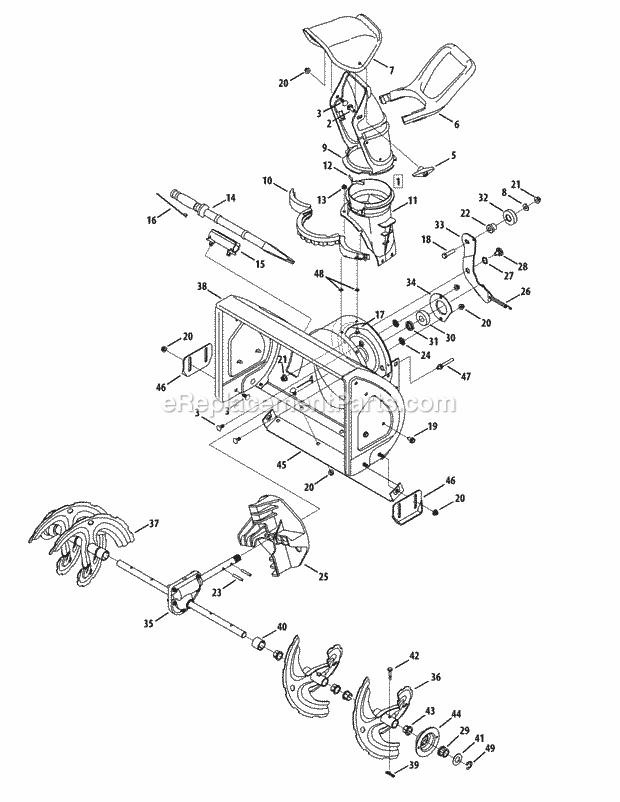 Yard Machines 31A-32AD752 (2014) Two Stage Compact Snow Thrower Page H Diagram