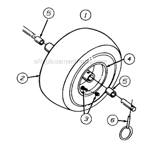 MTD 31AE644E129 (1998) Snowblower Wheel Assembly Diagram