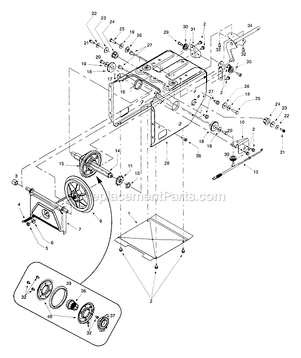 MTD 31AE753F401 (1999) Snow Thrower Frame Assembly Diagram