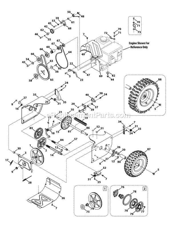 Yard Machines 31AH65FH700 (2013) Two Stage Snow Thrower Page H Diagram