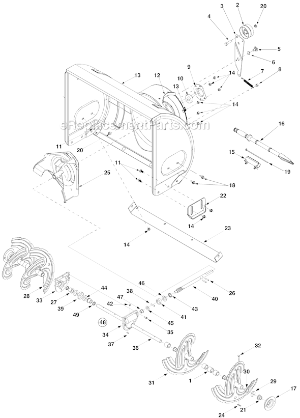 MTD 31AH7S3G701 (2005-2) Snow Thrower General Assembly Diagram