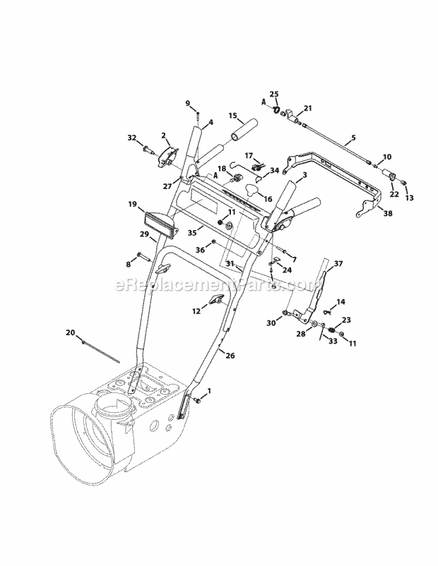 MTD 31AM63FF706 (2013) Two Stage Snow Thrower Page I Diagram