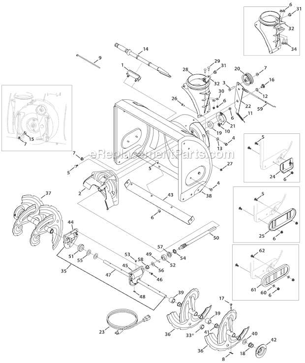 Yard Man 31AM63KE701 (2011) Two-Stage Snowblower Auger and Auger Housing Diagram