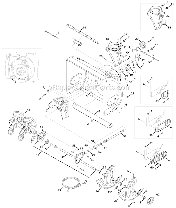 Yard Machines 31AS62EE700 (2010) Walk Behind Snowblower Auger And Auger Housing Diagram