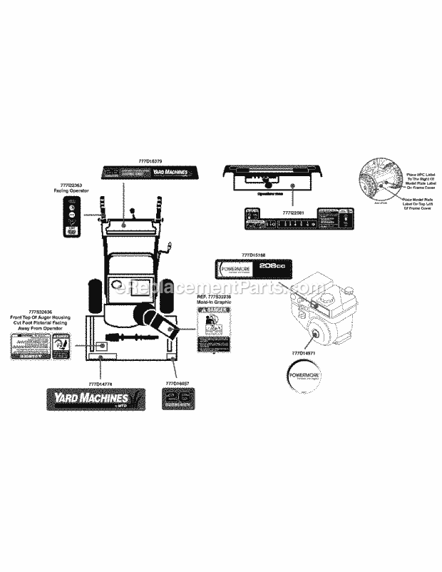 Yard Machines 31AS63EF729 (2012) Two Stage Snow Thrower Page M Diagram