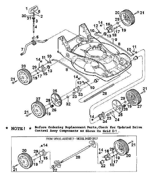 Troy-Bilt 34024 (S/N 3402401XXXXX) 5.5HP-21" BBC Var. S.P. Mulching Mower Page B Diagram