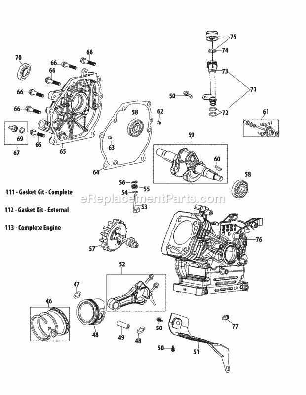 MTD 370-JUA Engine 370-Jua_Crankcase Diagram