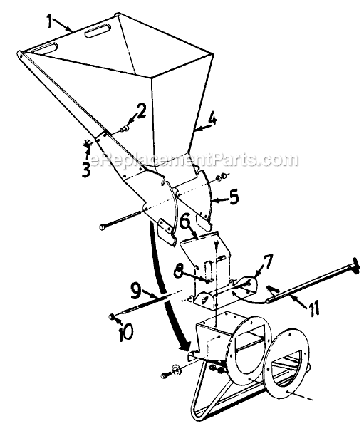 MTD 645 (1990) Chipper Page B Diagram