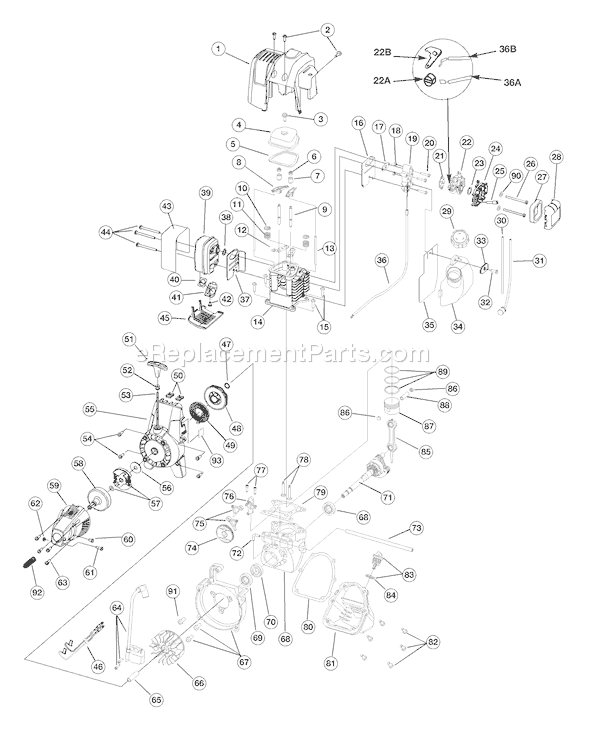 Troy-Bilt TB475SS (41ADT47C063) Gas Trimmer Page B Diagram