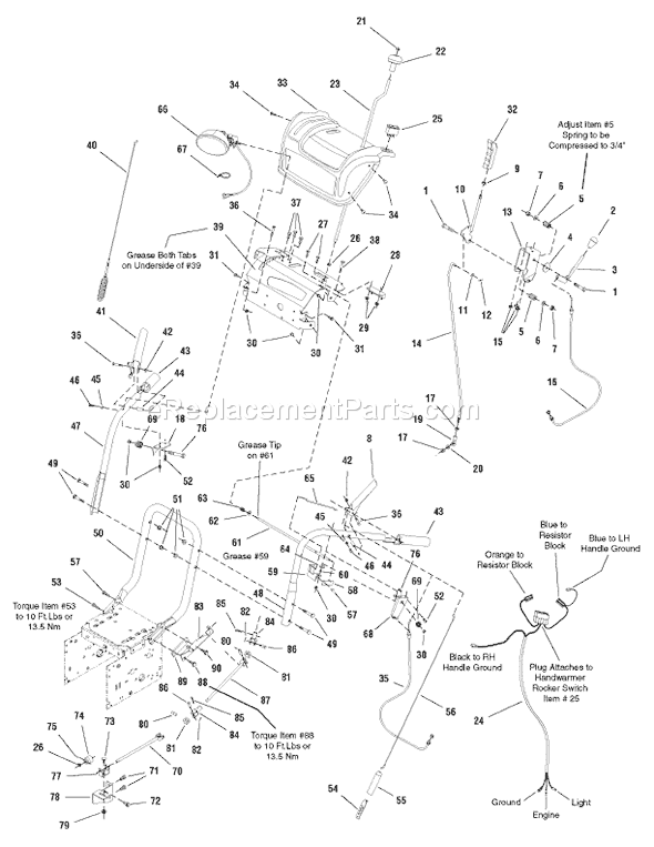 Murray 1695072 (1381 HST)(2006) 32" Dual Stage Snowthrower Page F Diagram