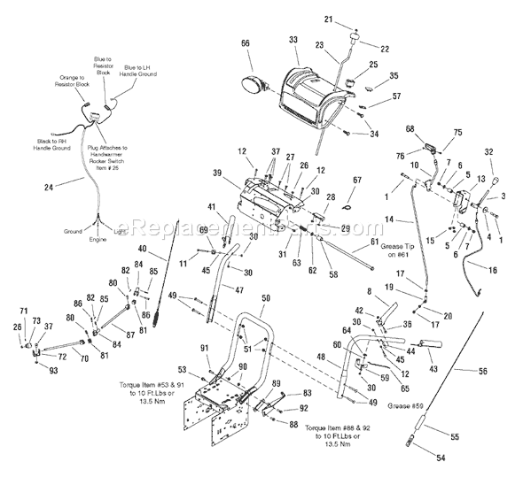 Murray 1695320 (ST9528)(2007) 28" Dual Stage Snowthrower Page E Diagram