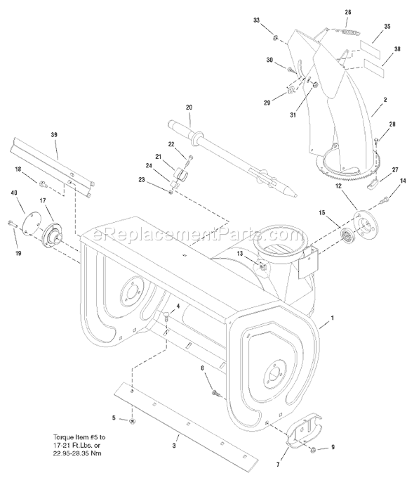 Murray 1695321 (ST1028S)(2007) 28" Dual Stage Snowthrower Page B Diagram