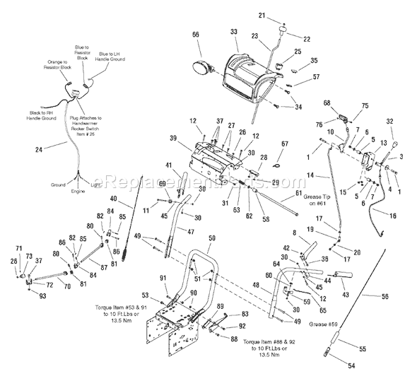 Murray 1695321 (ST1028S)(2007) 28" Dual Stage Snowthrower Page E Diagram