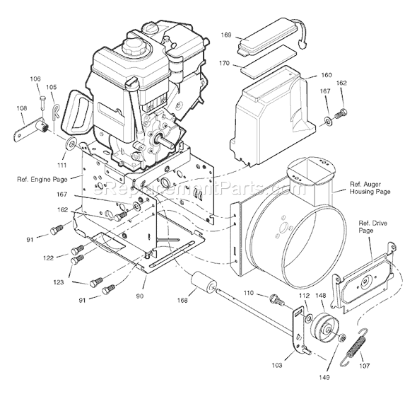 Murray 1695370 (6331770X54)(2007) 33" Dual Stage Snowthrower Page B Diagram