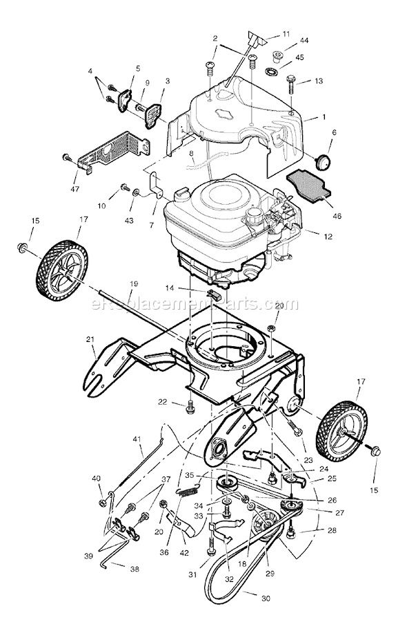 Murray 1695517 (18-2818-29)(2008) 21" Single Stage Snowthrower Page C Diagram