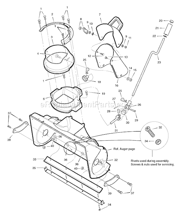 Murray 1695518 (18-2811-29)(2008) Snow Frost-RS 22" Single Stage Snowthrower Page C Diagram
