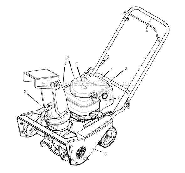 Murray 1695522 (18-2816-49)(2008) Hurricane HN421 21" Single Stage Snowthrower Page B Diagram