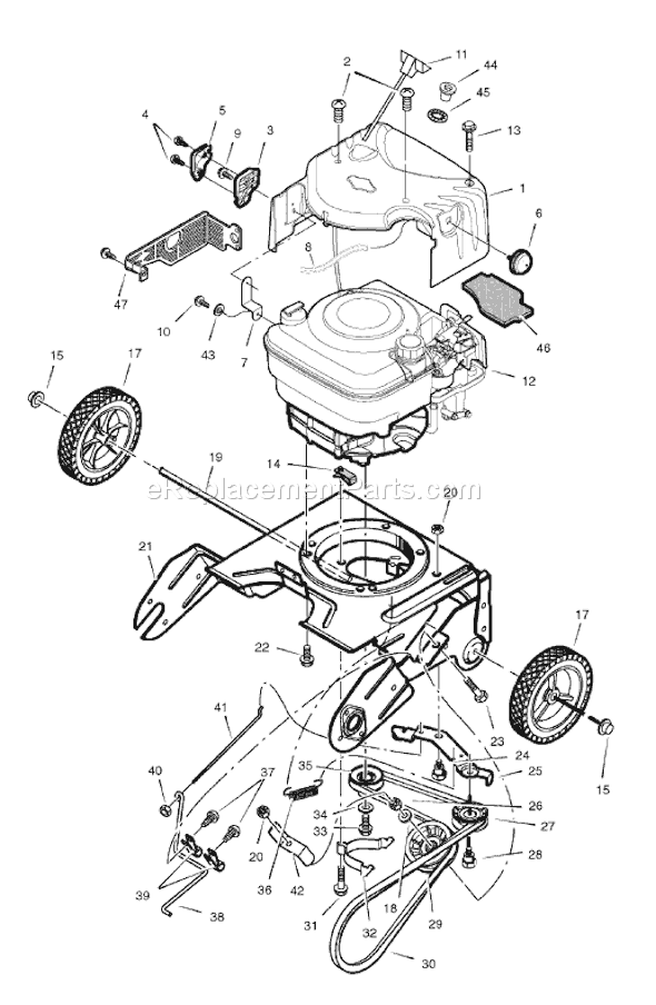 Murray 1695522 (18-2816-49)(2008) Hurricane HN421 21" Single Stage Snowthrower Page C Diagram
