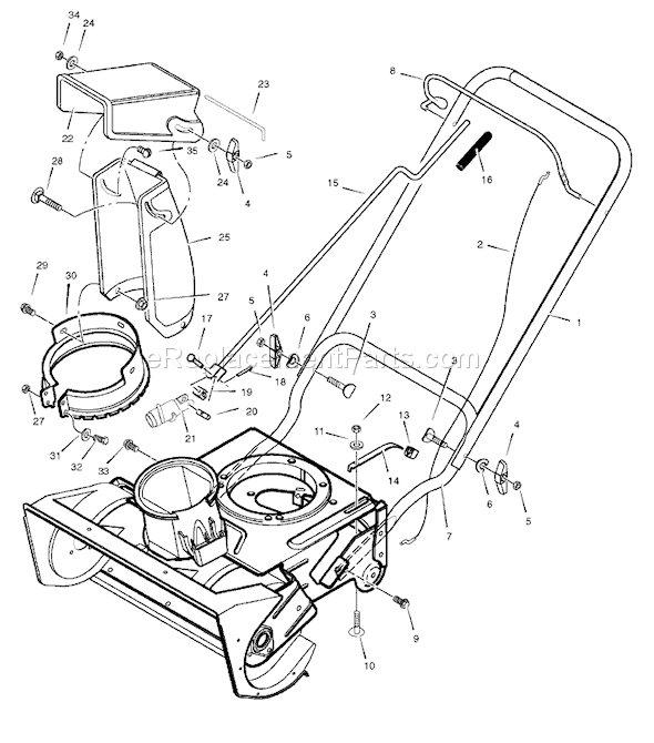 Murray 1695522 (18-2816-49)(2008) Hurricane HN421 21" Single Stage Snowthrower Page D Diagram