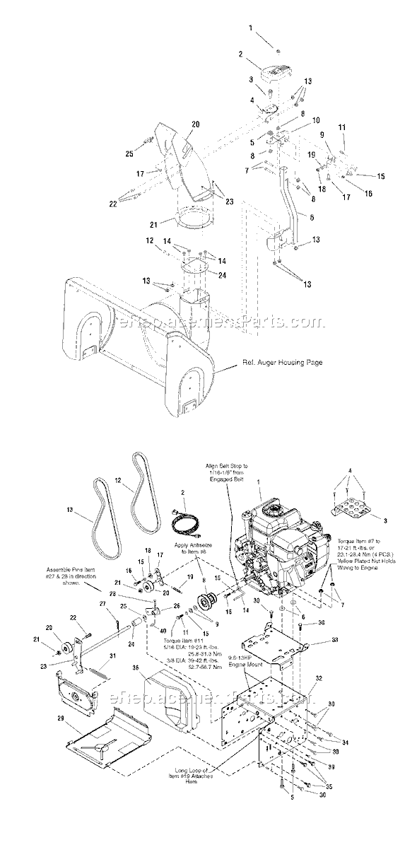 Murray 1695541 (2008) 27" Dual Stage Snowthrower Page C Diagram