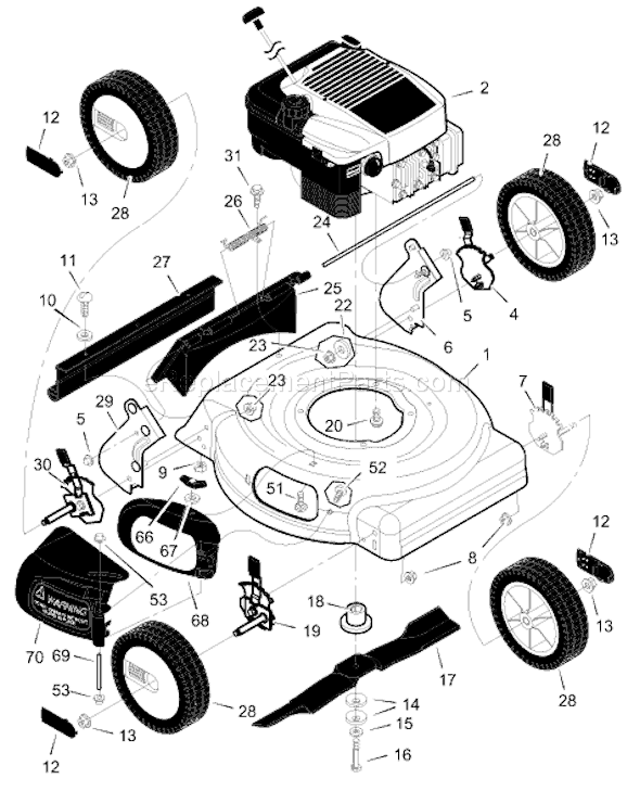 Murray 20465x8A (1999) 20" Walk Behind Mower Page C Diagram