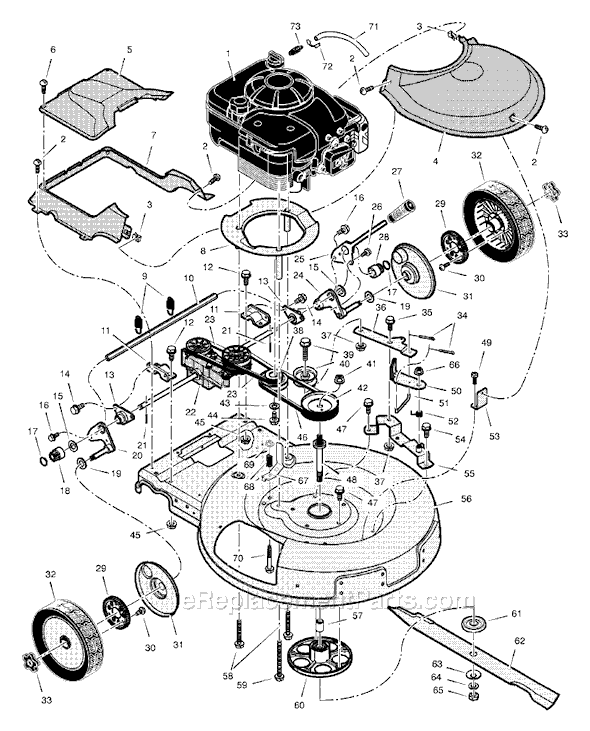 Murray 261010x10A (2001) 26" Lawn Mower Page B Diagram