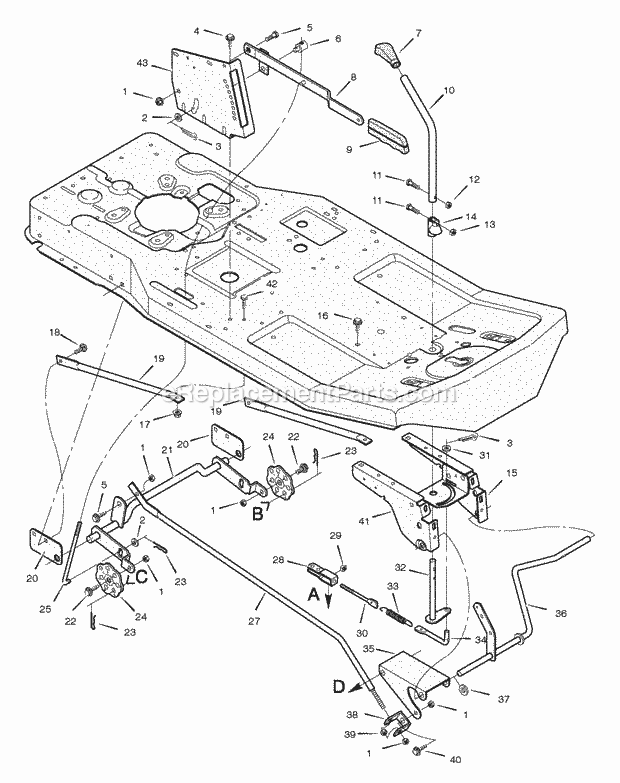 Murray 30540X20E (1996) Rear Engine Rider Mower_Housing_Suspension Diagram