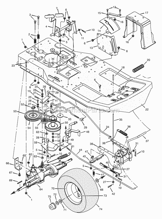 Murray 30540X66F (1997) Rear Engine Rider Motion_Drive Diagram