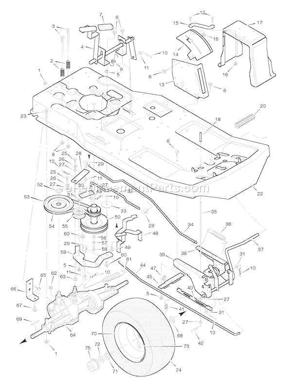 Murray 30550E (1996) Rear Engine Riders Motion Drive Diagram