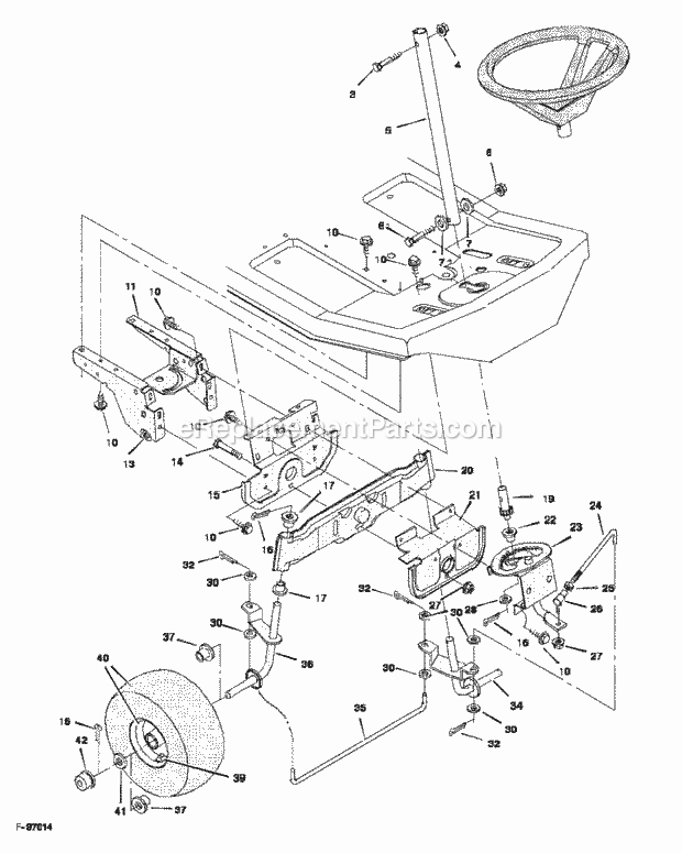 Murray 30560E (1997) Rear Engine Rider Steering Diagram