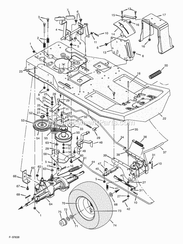 Murray 30560X59A (1997) Rear Engine Rider Motion_Drive Diagram