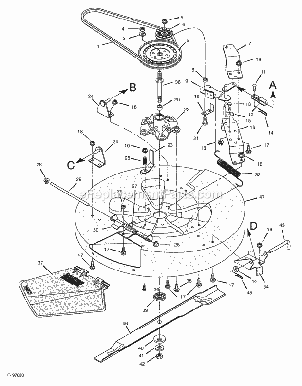 Murray 30560X59A (1997) Rear Engine Rider Mower_Housing Diagram